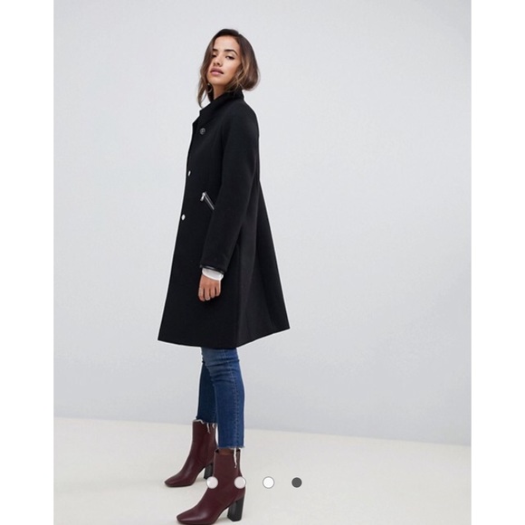 smart funnel neck coat
